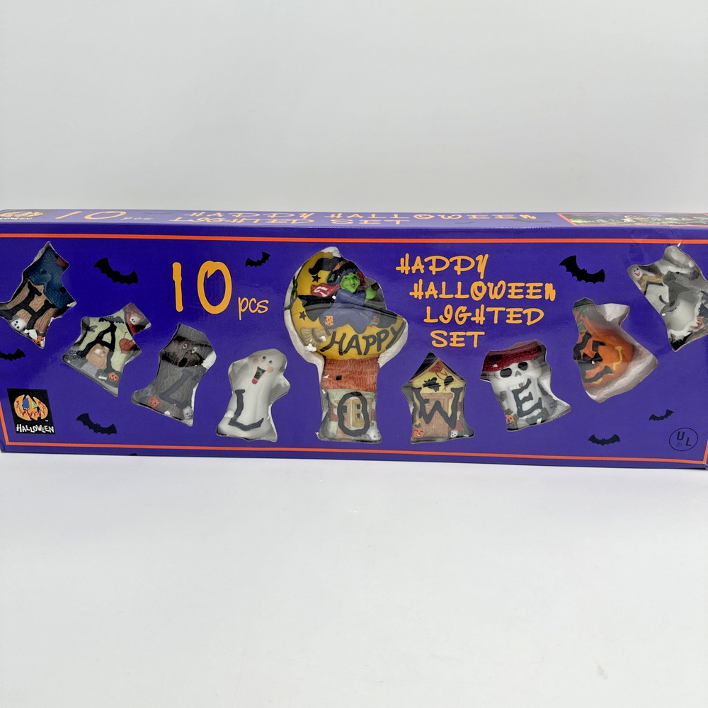 Vintage Set Of “Happy Halloween Lighted Set”